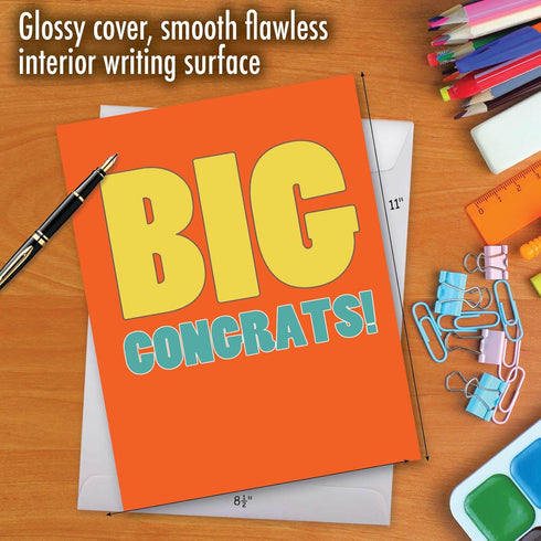 NobleWorks Jumbo Funny Graduation Card - 8.5 x 11 Inch Humor Notecard for High School, College Graduates