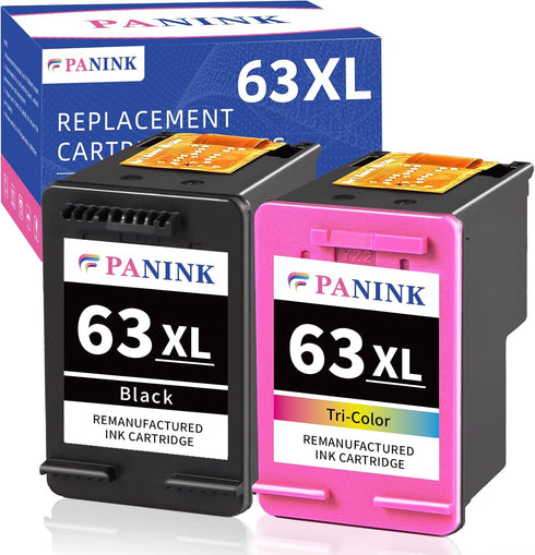 Replacement Remanufactured Ink Cartridges for HP Printer Ink 63 XL HP 63 Ink HP63 63XL Combo Pack for 3830 4650 5200