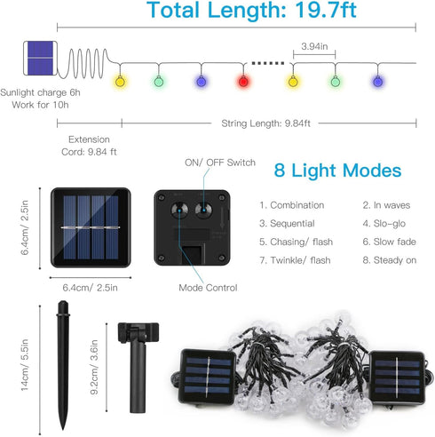 2 Pack 100 suddus Solar String Lights for Outside, LED Flower Solar Powered Lights String, Solar Lights for Christmas