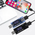 2pcs 8 in 1 USB Tester 10V 3A Voltage Current Meter Digital Multimeter Voltage Detector (Black+Blue)