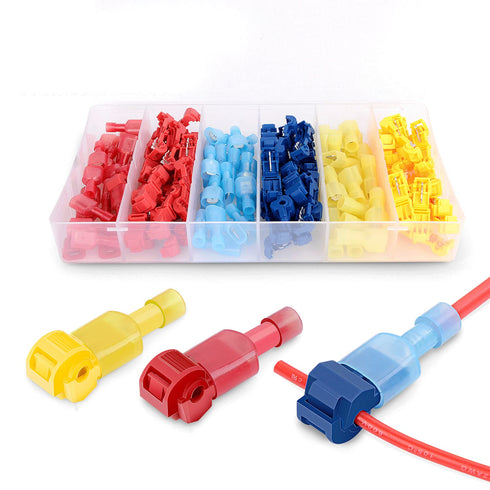 Nilight - 50004R 120 Pcs/60 Pairs Quick Splice Wire Terminals, T-Tap Self-stripping with Nylon Disconnects