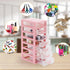 Rempry Mini Plastic Organizer with 7 Clear Drawers, Small Storage Drawers Containers for Desk, Counters, Cabinets, Pink