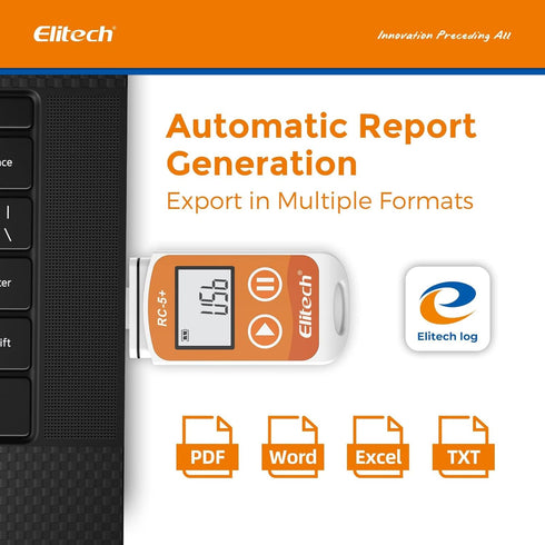 RC-5+ 32000 Elitech TE Digital PDF USB Temperature Data Logger Reusable Recorder Refrigerator Thermometer Points High