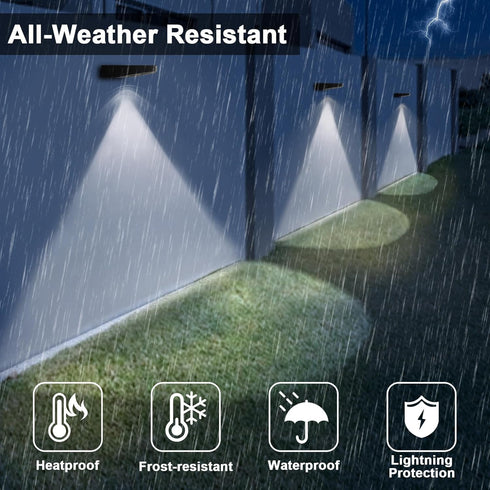 Solar Fence Lights Outdoor Waterproof LED Solar Wall Lights Dusk to Dawn Wall Lighting for Patio Yard Porch Deck Balcony Garden by Mrzxy
