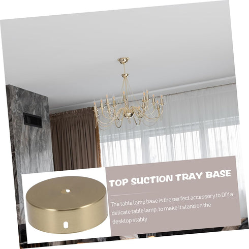 Holibanna DIY Metal Lamp Base - Round Iron Table Stand for Home Decor