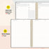 SUNEE Meeting Notebook with Sticky Tabs, 160 Pages A4 Size Project Planner for Note Taking and Office Organization