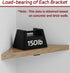 ISOKER 5 inch 3-Pack 1/5 Corner Shelf Bracket, Thick Carbon Steel Hidden Shelf Brackets, Rustic Industrial Brackets