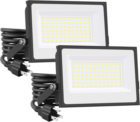 Onforu 80W Flood Lights Outdoor, 8000lm Bright LED Work Light with Plug,