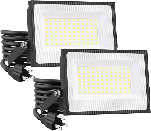 Onforu 80W Flood Lights Outdoor, 8000lm Bright LED Work Light with Plug,