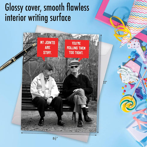 NobleWorks Jumbo Humorous Birthday Greeting Card, 8.5 x 11 Inch with Envelope, Large Bday Men J7038BDG