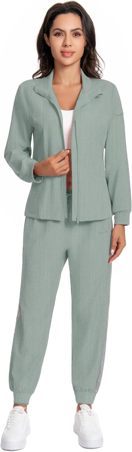 Milarlv 4 Mastectomy Zip Jacket Coat with Drain Pockets After Post Breast Surgery Lightweight Warm Up Tops Shirt
