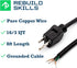 Rebuild Skills Replacement Power Tool Cords for Drills, Sanders, Grinders, Vacuums, Miter Saws, 8' ft, 16/3