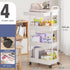 D-GROEE 3/4 Tier Rolling Cart with Drawer, Movable Metal Utility Cart on Wheels, Easy Assembly Multifunctional Storage