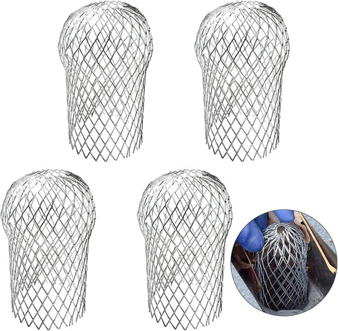 4 Pcs Gutter Downspout Guards 3.5 Inch Aluminum Leaf Filter Strainer for Preventing Blockage Leaves Debris