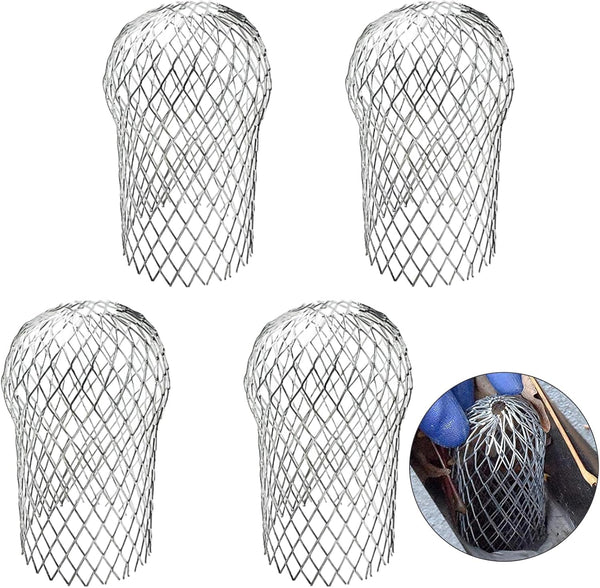 4 Pcs Gutter Downspout Guards 3.5 Inch Aluminum Leaf Filter Strainer for Preventing Blockage Leaves Debris
