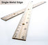 BAZIC Wooden Ruler 12" (30cm) - Single Metal Edge Measuring Drafting Rulers for Students, 2-Packs