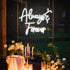 15.4x12.6 inches Ineonlife Always Forever Neon Sign for Wall Decor Love Oh Baby White Letter LED Lights for Wedding