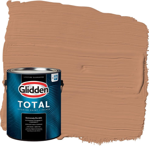 Glidden Total Interior Wall Paint & Primer All-in-One, Honey Graham/Orange, Eggshell, 1