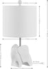 17.5" Bulb (JYL1143D) JONATHAN Y White Elephant Kids Table Lamp, Whimsical Resin Bedside Lamp with White Linen Drum