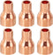 PATIKIL 1/2" to 1/4" ID Copper Reducer, 6pcs 99.9% Pure Copper Reducing Coupling