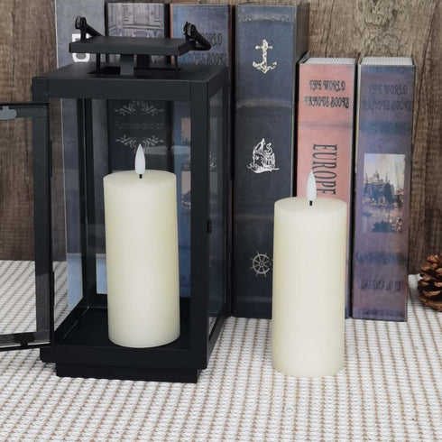 Set 2 (2.2x5 Inch) Dimmable volnyus Flameless Candles of Flickering LED Wax Candles Battery Operated with Remote