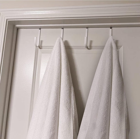 8 Pack Over Door Hooks, White Vinyl Coated Heavy Duty Z Hooks for Hanging Towels, Clothes, Shoes, Bags