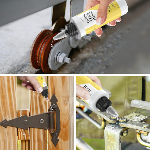 Qucship 4 oz 1 oz Door Hinge Lubricant kit | + Needle Combo, Long-Lasting Lock Lubricant, Hinge, Lock, Tools, Bicycles