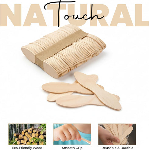 Concession Essentials 2.75" Pack 200ct Natural Wooden Ice Cream Spoons Eco-Friendly Mini Tasting and Craft Spoons