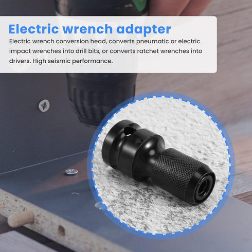 1/2 inch Square to 1/4 inch Black Hex Ratchet Socket Wrench Adapter Spanner Set, Drive Converter Impact Tool