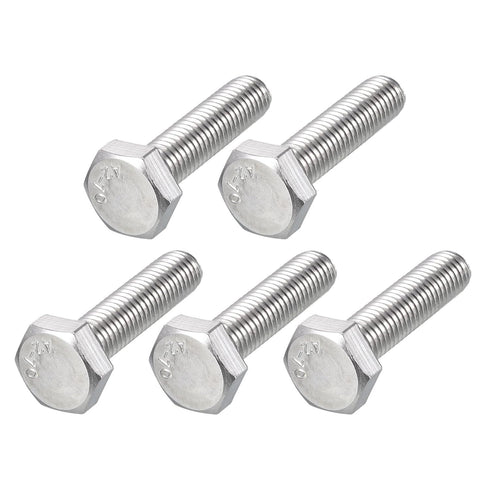 Hex Bolts (M10-1.5x40mm) 5Pcs, 304 Stainless Steel Fully Threaded Hex Head Screws for Furniture Repair