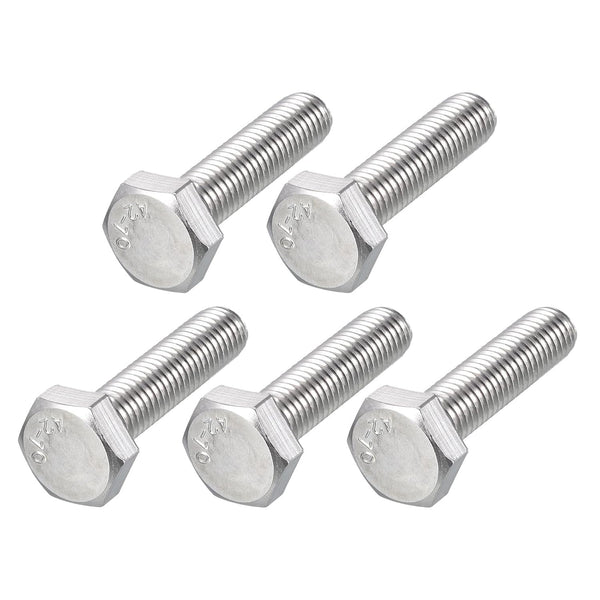 Hex Bolts (M10-1.5x40mm) 5Pcs, 304 Stainless Steel Fully Threaded Hex Head Screws for Furniture Repair