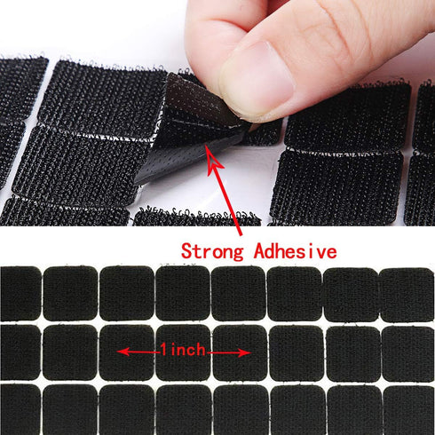 Black Self Adhesive Dots, 500pcs (250 Pairs) 1" Diameter Hook & Loop Dots