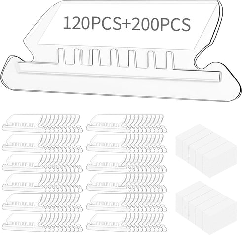 Hanging File Folder Tabs - 120 Pcs File Tabs and 200 Pcs Inserts for Hanging Folders
