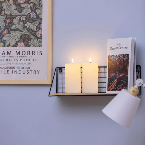 Set 2 (3x6 inch) Dimmable volnyus Flameless Candles of Flickering LED Wax Candles Battery Operated with Remote Control