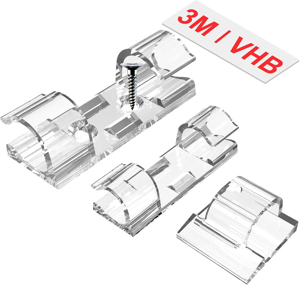 TidyHelper Outdoor Light Clips (Assorted Sizes, 60 PCS), Adhesive Cable Cord Organizer for