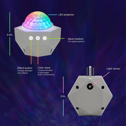 70334-T1 Enbrighten Galaxy Projector Plug in Night Light for Kids LED Lights for Bedroom Space Nightlight Aurora