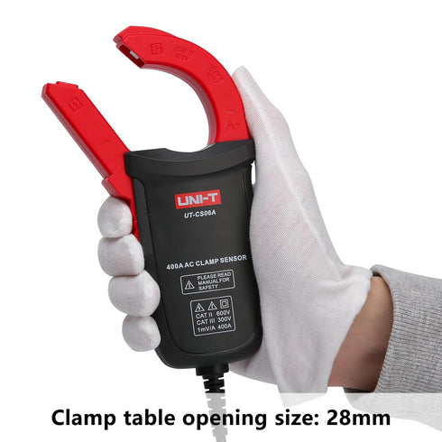UNI-T UT-CS06A Current Clamp Sensor 400A AC, Multimeter Option UT196/UT139C/UT117C
