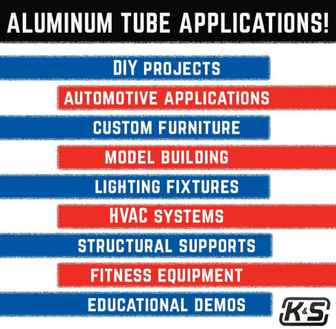 K&S K & S Precision Metals 8101 Round Aluminum Tube, 3 Pieces, 3/32" OD x 0.014" Wall x 12" Long, Made in The USA