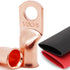 TKDMR 10pcs 1/0 AWG-3/8 Heavy Duty Battery Lugs, Ring Terminals, Battery Cable Ends with 10pcs 3:1 Heat Shrink Tubing