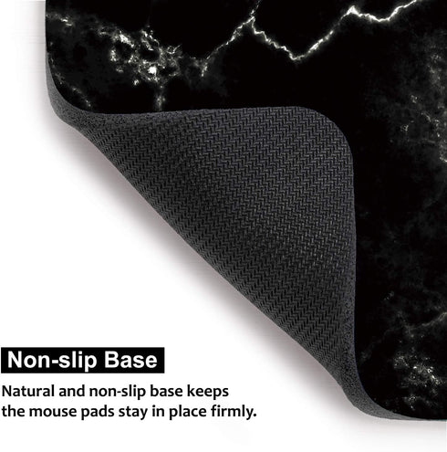 Audimi Mouse Pad, Medium Anti-Slip Base Mouse Mat for PC Office Working Gaming, Black Marble