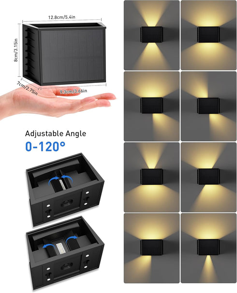 IP65 3000K CORESLUX Solar Outdoor Wall Lights, Up and Down Waterproof Wall Lighting, Outdoor Solar Lights