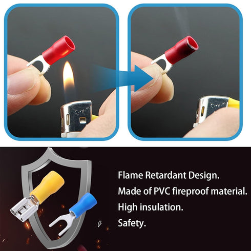 280PCS Crimp Connectors, 2.8mm 4.8mm 6.3mm Male and Female Spade Connector Kit for Electrical Terminals