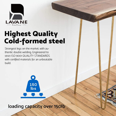 La Vane 4 inch (4-Pack), 10cm Hairpin Table Legs Mid-Century Modern Metal Furniture Legs for Coffee Table, Desk