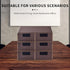 Linen Leather Desk Organizer with Drawers - Mini Stackable Desktop Storage Box for Office Supplies, Home Vanity (Brown)