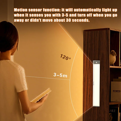 54 Counter Closet (2 Pack) LEPOTEC LED Under Lighting, Motion Kitchen Cabinet Light, Battery Operated Lights