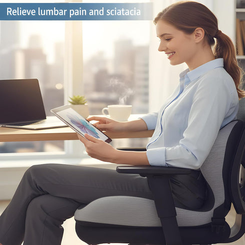 Zamerry Memory Foam Office Chair Cushion for Sciatica Pain Relief Ergonomic Seat Cushions for Office Chairs, Desk Chair