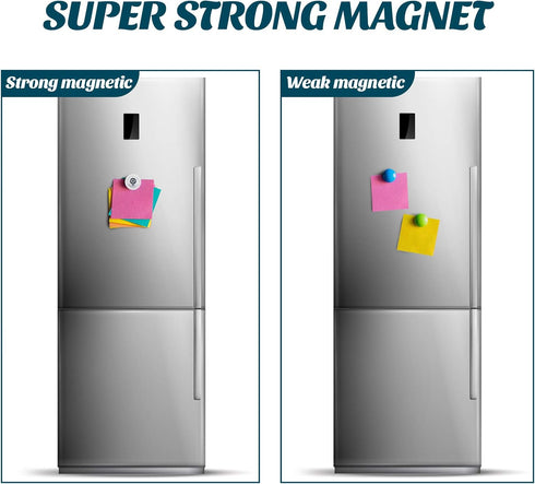 J&J Worldwide Strong Magnets for Whiteboard, Round Magnets 8 Pack, Glass Magnetic Dry Erase Whiteboards, Refrigerator Magnets, Office, Home, School