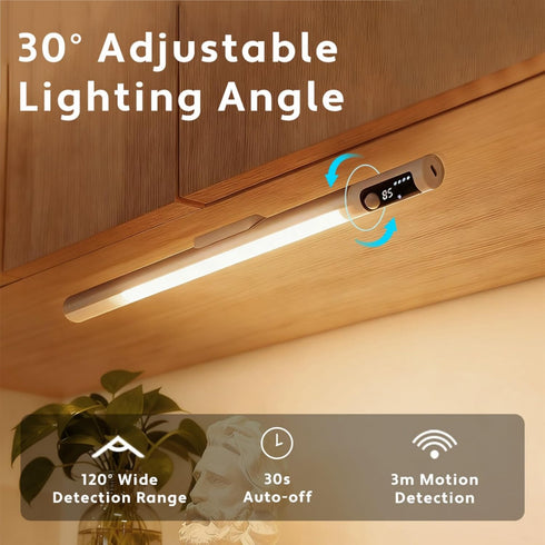 JKHTBDM 2 Pack Lighting,2000mAH 3m Angles(30+120) Counter Light(15'') Under Cabinet Motion Sensor Light with Detection