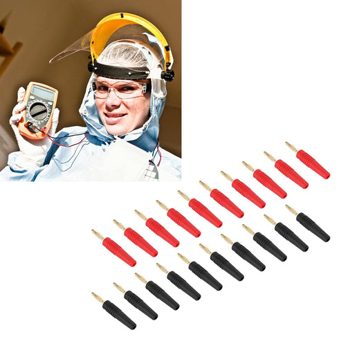 5 Set Banana Plug Wire Kit 10A, Solder Connect 2mm Test Cable, Electrical Inspection Tool for Home Industry