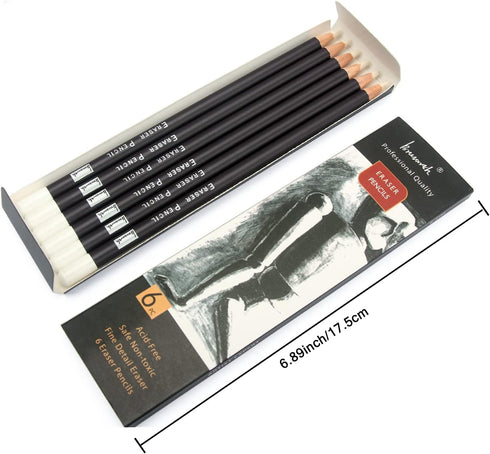 Eraser Pencils Set, Professional 3pc for Sketching, Colored Pencils, Charcoal Drawings, Fine Detail Eraser